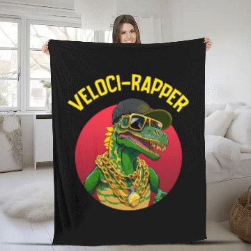 Discover Dinosaur Pet VelociRapper Velociraptor Rapper Raptor Baseball Tees Fleece Blankets