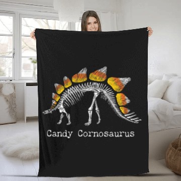 Discover Dinosaur Pet Skull Candy Corn Dinosaur Halloween Skeletons Cornosaurus Fun Cool1 Fleece Blankets