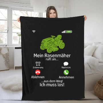 Discover Lawn Mower Fun Gardener garden lawn mower robot Fleece Blankets