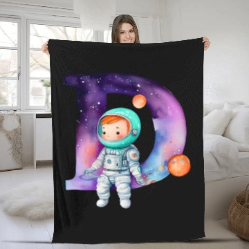 Discover Astronaut Job Space Astronaut Letter D Name Monogram Initial Galaxy Planet Fleece Blankets