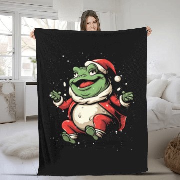 Discover Frog Pet Christmas Merry xmass Frog Owner Amphibian Toad 7 Fleece Blankets