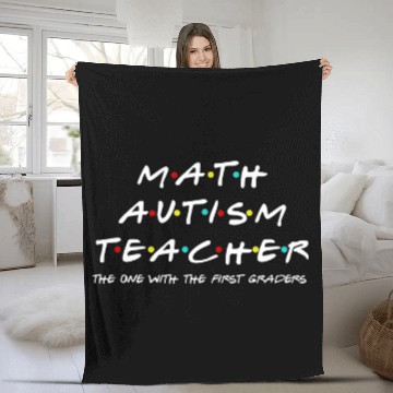 Discover Autism Puzzle Math Autism Teacher Fleece Blankets Special Education Fleece Blankets Neurodiversity Fleece Blankets
