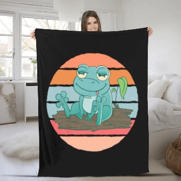 Discover Frog Pet Coral finger Fleece Blankets
