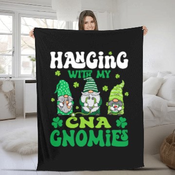 Discover nurses Job Hanging With My Gnomies CNA nurses St Patricks Day Gnomes Baseball Tees Fleece Blankets