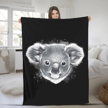 Discover Koala Pet Face Drawing Fleece Blankets