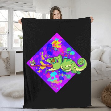 Discover Chameleon Pet Lizard Reptile Fleece Blankets