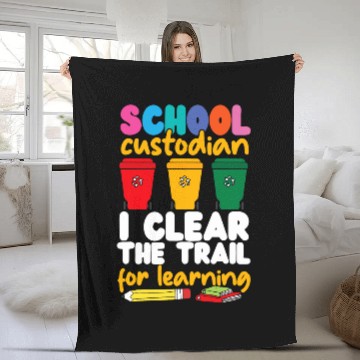 Discover School Custodian Janitor School Custodian I Clear The Trail Baseball Tees Fleece Blankets