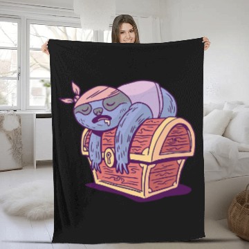 Discover Sloth Pet Gift Pirate Sleeping On Treasure Chest Childrens Costume Baseball Tees Fleece Blankets