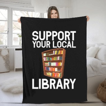 Discover Book Fun School Librarian Bookaholic Support Your Local Library Fleece Blankets