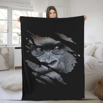 Discover Gorilla Pet African Gorilla Eye Claw Gorilla Monkey Face Silhouette 6 Fleece Blankets