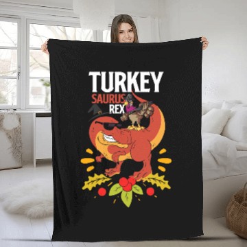 Discover Dinosaur Pet Thanksgiving T rexs Dinosaur Turkey saurus rexs 1 Fleece Blankets