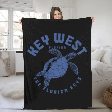 Discover Turtle Pet Key West Florida Sea Turtle Scuba Diving Vintage Fleece Blankets