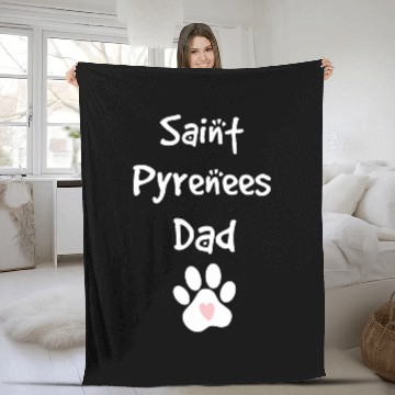 Discover Saint Bernard Pet Pyrenees Dad Great Pyrenees Saint Bernard Mix Breed Fleece Blankets