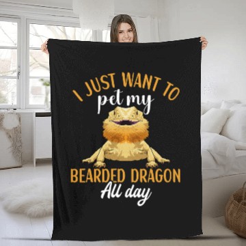Discover Bearded Dragon Pet Owner Bearded Dragon Reptile 1 Fleece Blankets