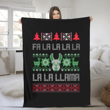 Discover Llama Pet Fa La La Llama  Ugly Christmas Sweater Fleece Blankets