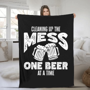 Discover Beer House Funny Janitor Custodian Maintenance Cleaner 210 Fleece Blankets
