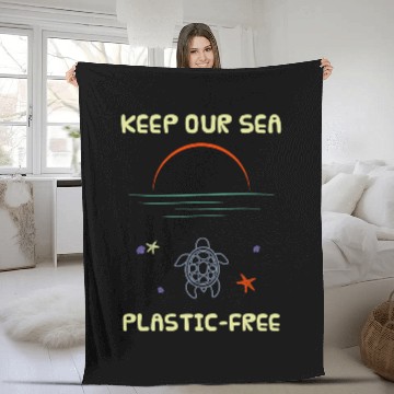 Discover Turtle Pet Keep Our Sea Plastic frees Turtle Starfish Shell Beach Fleece Blankets
