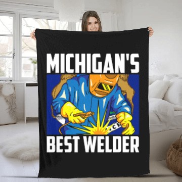 Discover Welder Job Michigans bests Welder Ironworker Ironsmith Welding US State Fleece Blankets