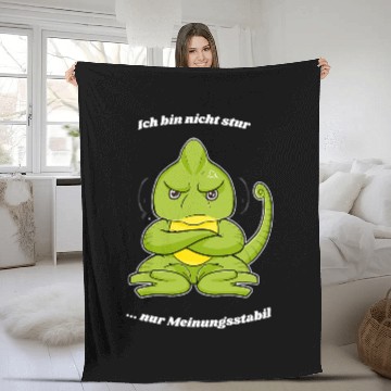 Discover Chameleon Pet Ich Bin Nicht Stur Ich Bin Meinungsstabil Fleece Blankets