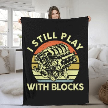 Discover MechanicFunny I Still Play With Blocks Car Guy Gift Baseball Tees Fleece Blankets