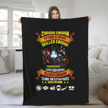 Discover Welder Job for Men Dad Graphic Plus Size Fathers Day Fleece Blankets