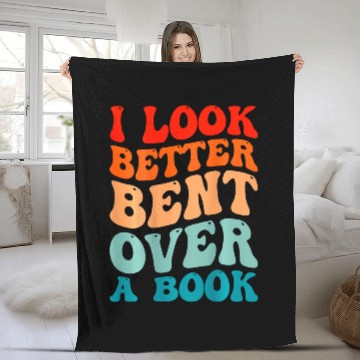 Discover Book Fun I Look Better Bent Over A Book Tie Dye Groovy Fleece Blankets
