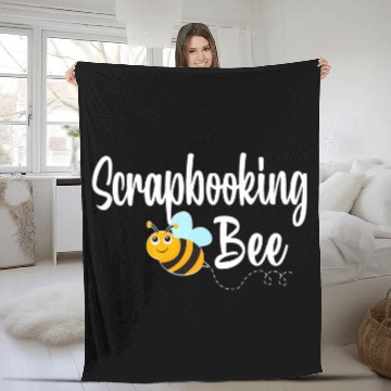 Discover Book Fun Scrapbooking Bee Bumblebee Funny Fleece Blankets