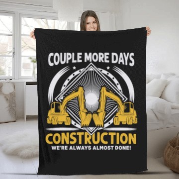 Discover Excavator Fun Couple More Days Construction Funny Quote Excavator Worker Baseball Tees Fleece Blankets