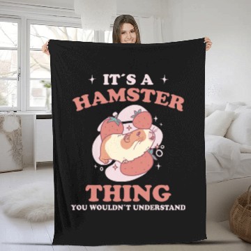 Discover Hamster Pet Saying Strawberries Hamster Strawberry Hamster Fleece Blankets