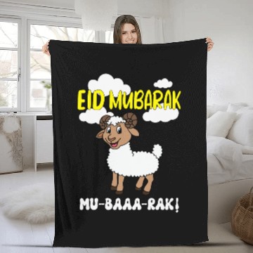 Discover Sheep Pet Eid Mubarak Funny Sheep Muslim holidays 3 Zip Fleece Blankets