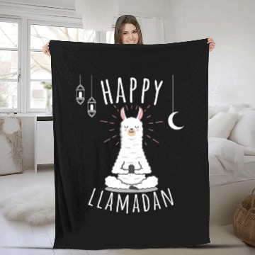 Discover Llama Pet Happy Llamadan Funny Ramadan Kareem Fleece Blankets