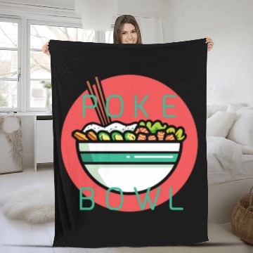 Discover Poke Bowl Fleece Blankets