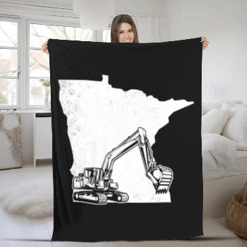 Discover Excavator Fun cool minnesota map art graphic theme Baseball Tees Fleece Blankets