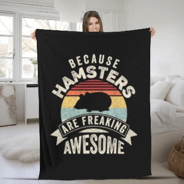 Discover Hamster Pet Retro Because Hamsters Are Freaking Awesome Funny Hamster 1 Baseball Tees Fleece Blankets
