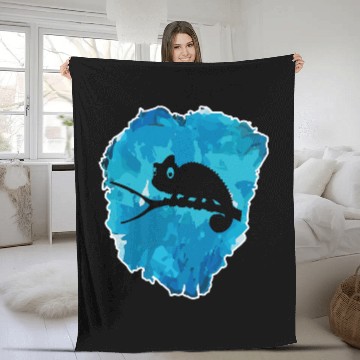 Discover Chameleon Pet in an Ice Block for Eternity Fleece Blankets