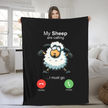 Discover Sheep Pet My Sheep are Calling Sheepherders Farmer Wool Fleece Blankets