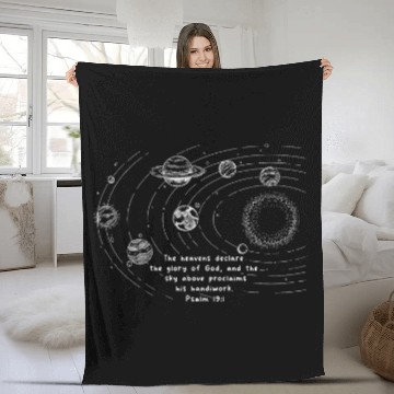 Discover Astronaut Job Space Planets Solar System Christian Faith Jesus Fleece Blankets