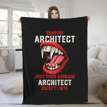 Discover Architect Job Vampire Architect Halloween Architecture Scary Urban Planner 01 Fleece Blankets
