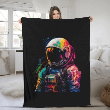 Discover Astronaut Job Spaceman Universe Planets Galaxy Space Man Cosmos Fleece Blankets