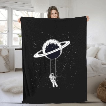 Discover Astronaut Job Space Spaceman Moon Mars Planets Kids 1 Fleece Blankets