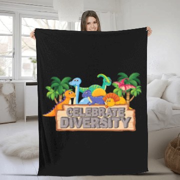 Discover Dinosaur Pet Celebrate Diversity Funny Paleontologist Gear Fleece Blankets
