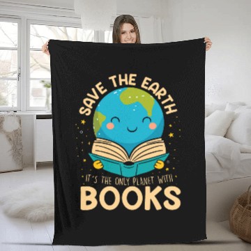 Discover Book Fun Save Earth It s Only Planet With Books Reader Earth day Baseball Tees Fleece Blankets