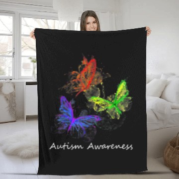 Discover Autism Puzzle Butterflies Without Puzzle Pieces Colorful 1 Baseball Tees Fleece Blankets