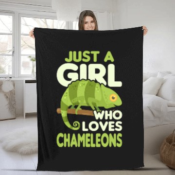 Discover Chameleon Pet Reptile Lover Women Gift Idea Fleece Blankets