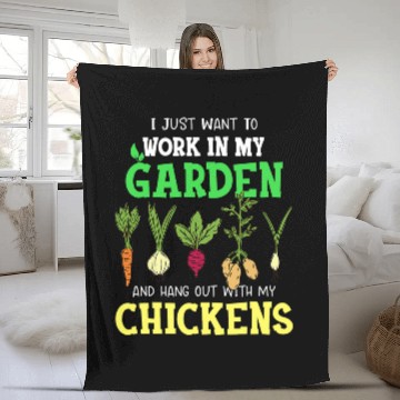 Discover Chicken Pet Work in My Garden and Hangout with My 1 Baseball Tees Fleece Blankets