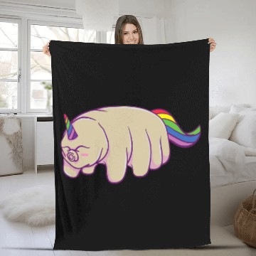 Discover Unicorn Pet Tardigrade Unicorn Microbiologist Fleece Blankets