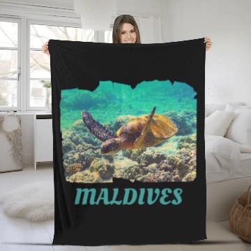 Discover Turtle Pet Maldives Vacation Sea Turtle Scuba Diving Baseball Tees Fleece Blankets