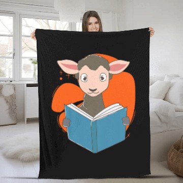 Discover Sheep Pet Reading Books Literature Hobby Lamb Fleece Blankets