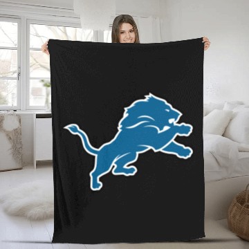 Discover Detroit Lions LOGO Fleece Blankets