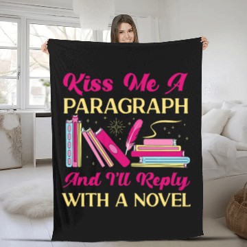 Discover Book Fun Writing Book Novel Writer Published Author kissss Me A Fleece Blankets